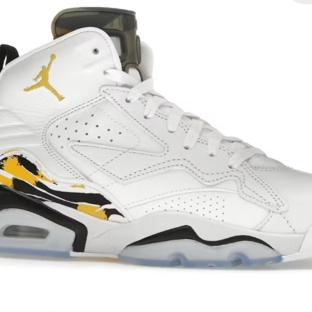 Air Jordan MVP White Yellow Ochre - Black Size10